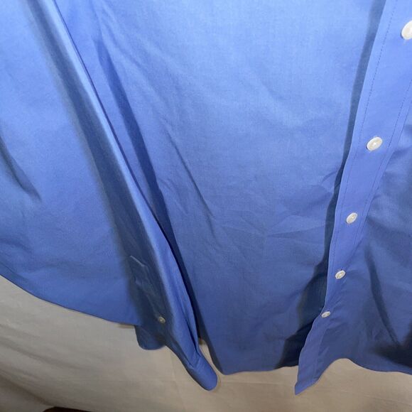Croft & Barrow Dress Shirt Men’s Size Large Blue Cotton Broadcloth 16.5 32/33 LS - Picture 6 of 12